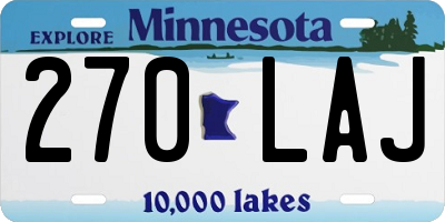 MN license plate 270LAJ