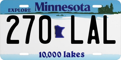 MN license plate 270LAL