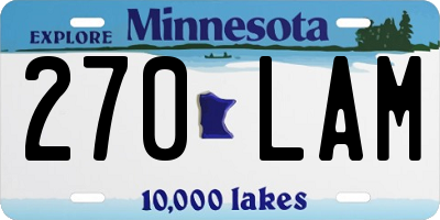 MN license plate 270LAM