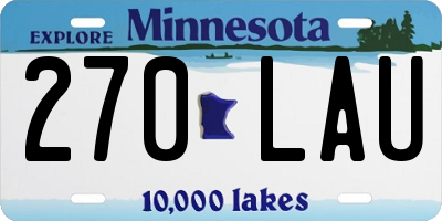 MN license plate 270LAU