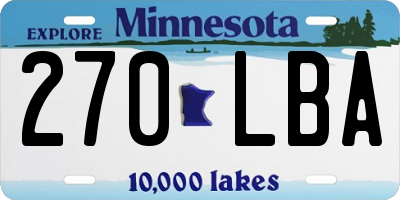 MN license plate 270LBA
