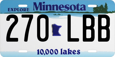 MN license plate 270LBB