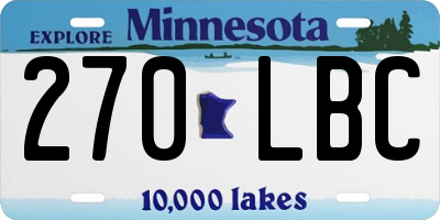 MN license plate 270LBC