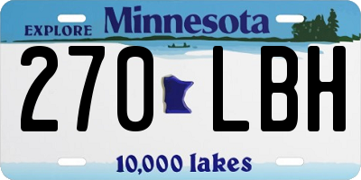 MN license plate 270LBH