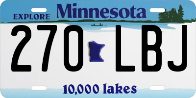 MN license plate 270LBJ