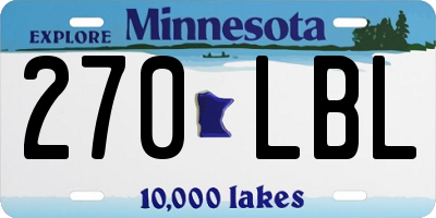 MN license plate 270LBL