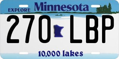 MN license plate 270LBP