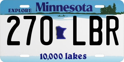 MN license plate 270LBR
