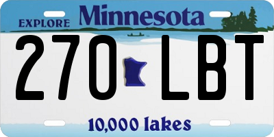 MN license plate 270LBT