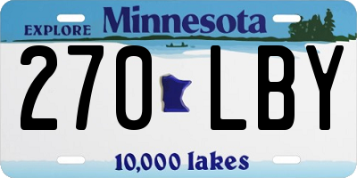 MN license plate 270LBY