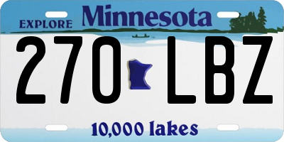 MN license plate 270LBZ