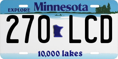 MN license plate 270LCD