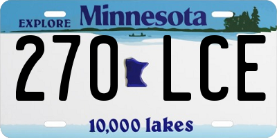 MN license plate 270LCE