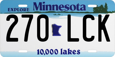 MN license plate 270LCK