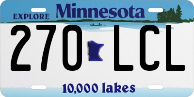 MN license plate 270LCL