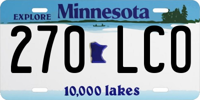 MN license plate 270LCO