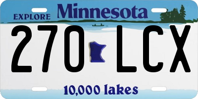 MN license plate 270LCX