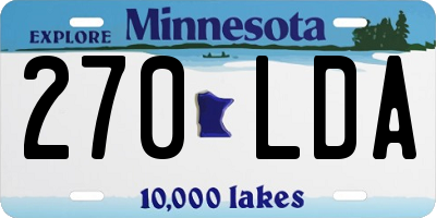 MN license plate 270LDA