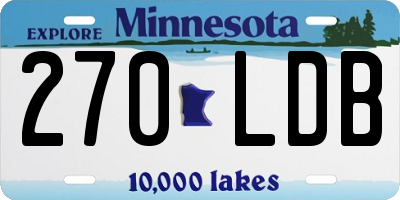 MN license plate 270LDB