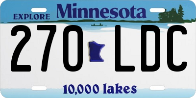 MN license plate 270LDC