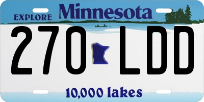 MN license plate 270LDD