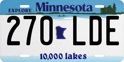 MN license plate 270LDE