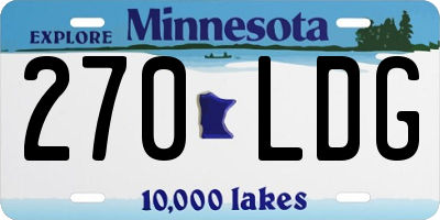MN license plate 270LDG