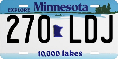 MN license plate 270LDJ