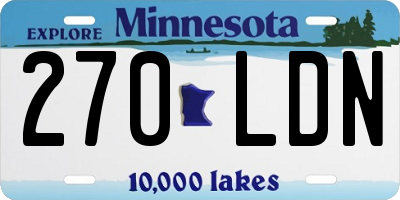 MN license plate 270LDN