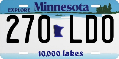MN license plate 270LDO