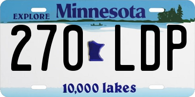 MN license plate 270LDP