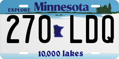 MN license plate 270LDQ