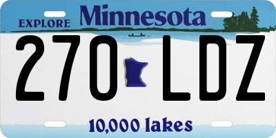 MN license plate 270LDZ
