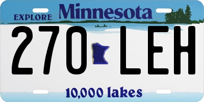 MN license plate 270LEH