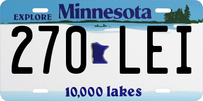 MN license plate 270LEI