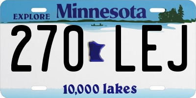 MN license plate 270LEJ