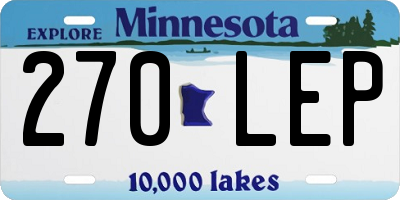 MN license plate 270LEP
