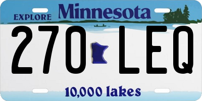 MN license plate 270LEQ