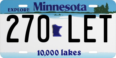 MN license plate 270LET