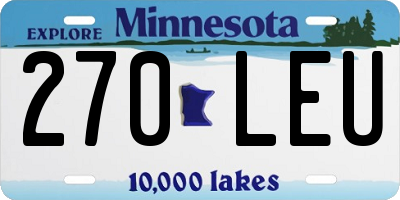 MN license plate 270LEU