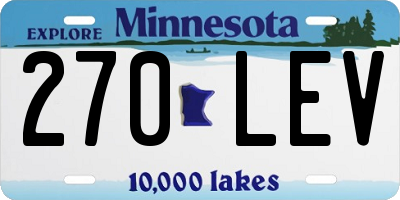 MN license plate 270LEV