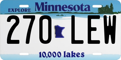 MN license plate 270LEW