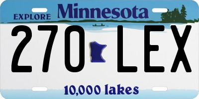 MN license plate 270LEX