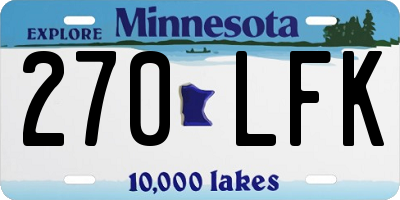 MN license plate 270LFK
