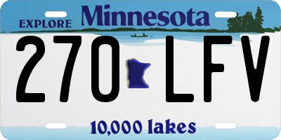 MN license plate 270LFV