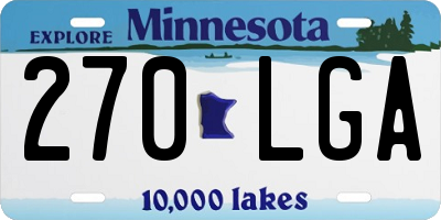 MN license plate 270LGA
