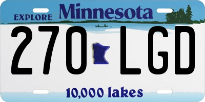 MN license plate 270LGD