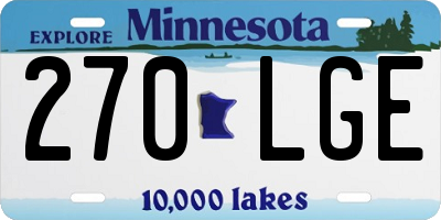 MN license plate 270LGE