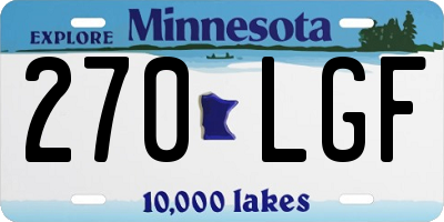 MN license plate 270LGF