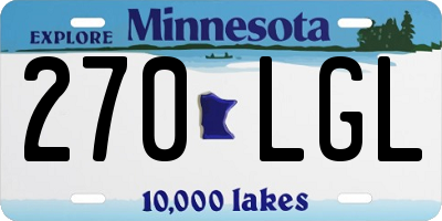 MN license plate 270LGL